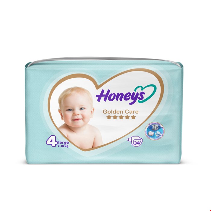 پوشک بچه چسبی هانیز شماره 4