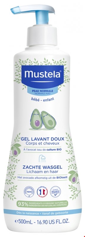 ژل شستشو ملایم سرو بدن کودک ماستلا 500میل اصل فرانسه mustela