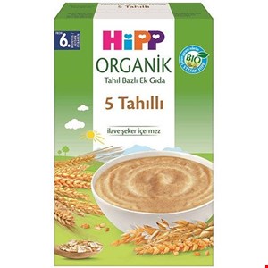 سرلاک ارگانیک 5غله هیپ بدون شیر 200گرم HIPP ORGANIK5 tahilli تاریخ 2024.05