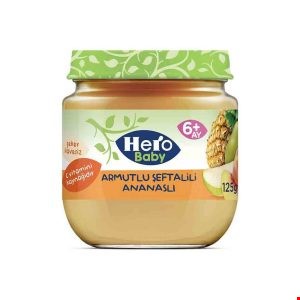 پوره مخلوط آناناس هلو گلابی هروبییی 125گرمی Herobaby
